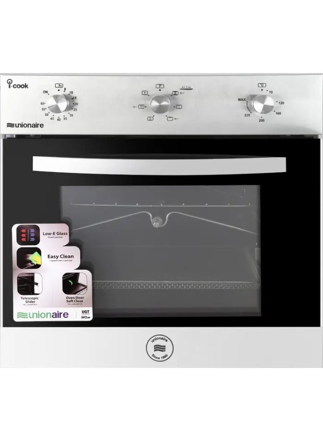 يونيون إير فرن بلت ان 60 سم غاز /غاز شواية، مروحة، ستالس امان كامل من يونيون اير - Image 2